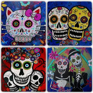 Oscar Stone Decor Doğaltaş Bardak Altlığı 4'lü Set 10 x 10 cm