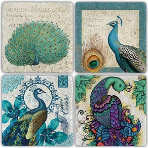 Oscar Stone Decor Doğaltaş Bardak Altlığı 4'lü Set 10 x 10 cm