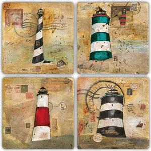 Oscar Stone Decor Doğaltaş Bardak Altlığı 4'lü Set 10 x 10 cm