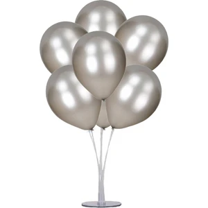 7 'li Balon Stand Demeti Gümüş Balon