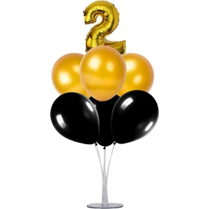 7 'li Balon Stand Demeti 2 Yaş Gold Siyah
