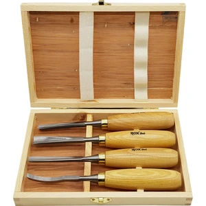 ROX Wood 15399076 Ahşap Oyma Iskarpela Seti 4 Parça Ahşap Kutulu