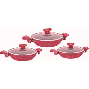 Oms Granit Sahan Set 6 Parça Kırmızı 3004