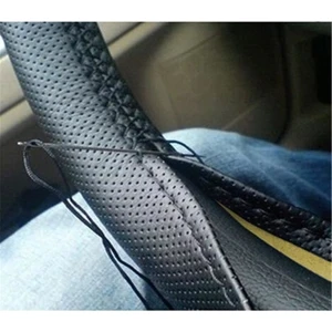 Dikmeli Deri Direksiyon Kılıfı Siyah