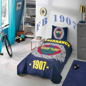 Fenerbahçe Marşlı Logo Ranforce Yatak Örtüsü Tek Kişilik