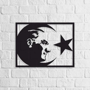 Dekkor Art Atatürk & Bayrak Metal Duvar Tablosu