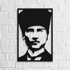 Dekkor Art Kalpaklı Atatürk Metal Duvar Tablosu