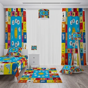 Cici Odam Eğitici Sayı ve Hayvan Baskılı Erkek Çocuk Tasarımsı 150 x 150 cm