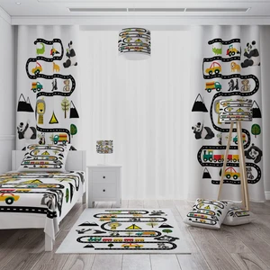 Cici Panda Trafik ve Yol Desenli Erkek Çocuk Tasarımsı 150 x 150 cm