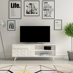 BMdekor TV Ünitesi İtalya Beyaz 120 cm