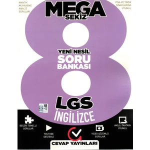 Cevap Yayınları 8. Sınıf Mega Sekiz Yeni Nesil İngilizce Soru Bankası