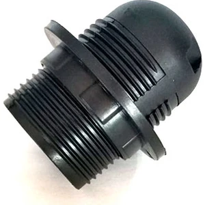 E27 Siyah Tam Dişli Rondelalı Geçmeli Duy