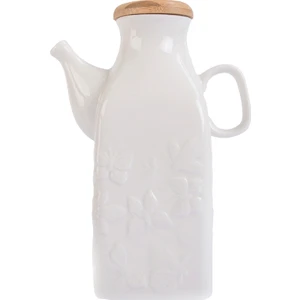 Bambu Kapaklı Porselen Kare Yağlık Sütlük 1000 ml
