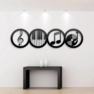 Dekkor Art Müzik Sembolleri Metal Duvar Tablosu