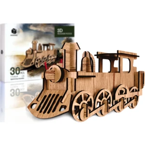 Lokomotif 30 Parça Ahşap 3D Puzzle
