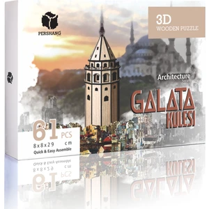 Galata Kulesi 63 Parça 3D Ahşap Puzzle