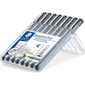 Pigment Liner Teknik Çizim Kalemi Seti 8'li Plastik Kutulu