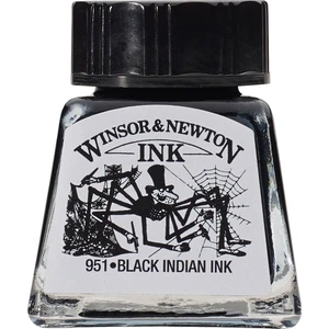 Winsor & Newton Drawing Ink Çizim ve Çini Mürekkebi 030 Black Indian Ink