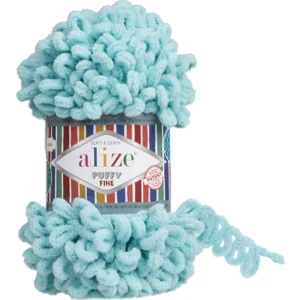 Alize Puffy Fine  Kendinden İlmekli Akıllı İp  Küçük İlmekli  Renk  Turkuaz