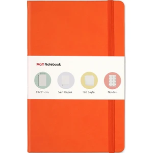 Matt Notebook Lastikli Defter Noktalı 13 x 21 cm Turuncu