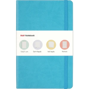 Matt Notebook Lastikli Defter Noktalı 13 x 21 cm Turkuaz