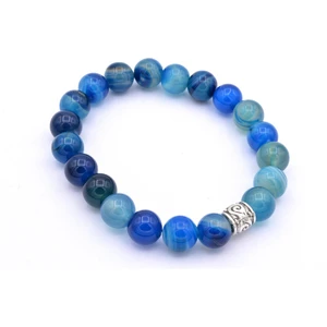 Hakiki Doğal Çizgili Lacivert Akik Bileklik 1.kalite Doğal Taş 004