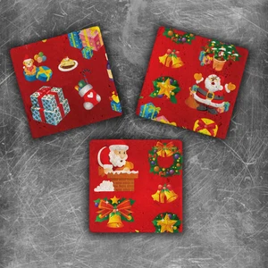 Oscar Stone Decor Yılbaşı Doğaltaş Magnet - 3'lü Set
