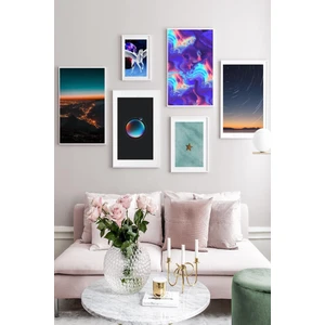 Shy Home Beyaz Çerçeveli Tablo Seti 6 Parça