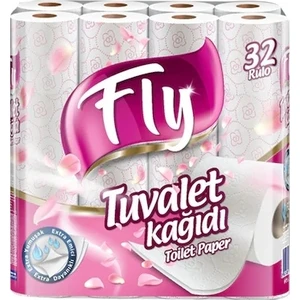 Fly Tuvalet Kağıdı Pembe Desenli 32'li Çift Kat
