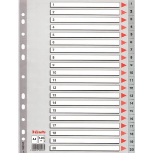 Separatör A4 1-20 Rakam Gri 100107