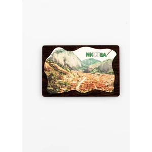 Dünyadan Hediyeler Nijerya Temalı Deri Magnet Ahşap Tabaka