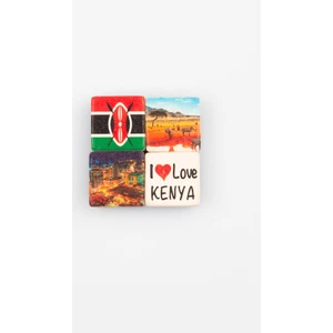 Dünyadan Hediyeler Kenya Temalı Dörtlü Taş Magnet