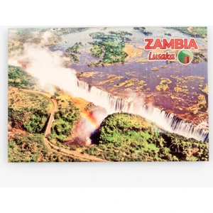 Dünyadan Hediyeler Zambiya Temalı Ahşap Kartpostal Magnet