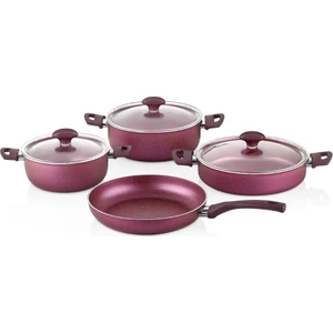 Fred Granit 7 Parça Fuşya Kırçıllı Tencere Seti