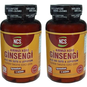 Kırmızı Kore Ginsengi Alıç-Arı Sütü & Lepidyum 120 Tablet x 2 Adet