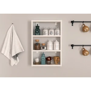 Sanal Mobilya Eko 3 Raflı MutfakDuvar Rafı Mat Beyaz