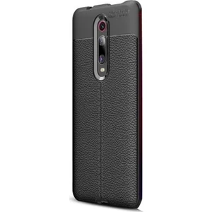 Xiaomi Redmi K20 Pro Niss Silikon Deri Görünümlü Kılıf + Nano Glass Siyah