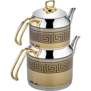Zeugma Dekorlu Siyah Gold 521-S Çaydanlık