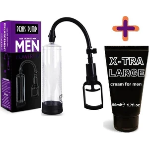 Emiş Gücü Yüksek Penis Vakum Pompası 20 cm + Penis Bakım Kremi 50 ml