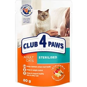 Club4paws Kısırlaştırılmış Yetişkin Kediler İçin Premium Kısırlaştırılmış Yaş Kedi Maması 100 Gr