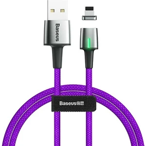 CALXC-A05 Zinc Magnetic USB Kablo Şarj iPhone Uyumlu Lightning Başlık 2.4A 1 m - Mor