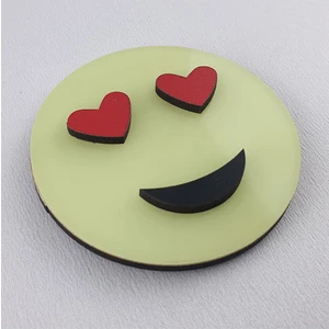 Fosforlu Emoji ( Karanlıkta Parlar ) Fosforlu Duvar Süsü, 6,5 cm