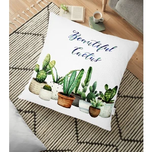 Beatiful Cactus Baskılı Dijital Yer Minderi - 70 x 70 cm