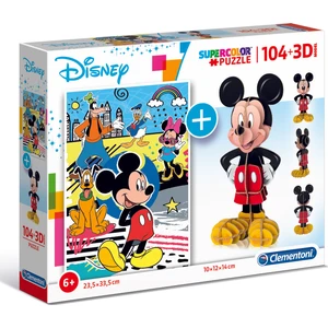 - 104 Parça Puzzle + 3D Model Mickey