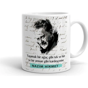 İyi Fikirler Nazım Hikmet Seramik Kupa Bardak