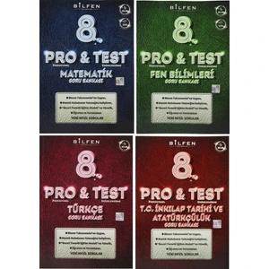 Bilfen Yayınları 8. Sınıf Pro & Test Soru Bankası Seti 4 Kitap