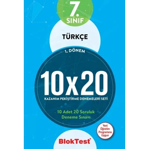Bloktest Yayınları 7. Sınıf 1.Dönem Türkçe 10x20 Kazanım Pekiştirme Denemeleri Seti