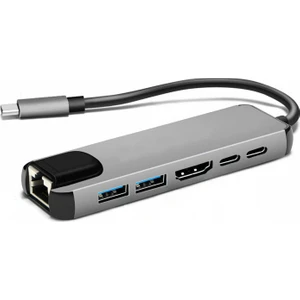 6in1 Smart Hub RJ45 Type-C To Pd 2xUSB Adaptör Çoklayıcı