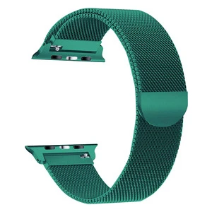 Apple Watch Uyumlu Seri 3-4-5-6-SE Premium 42-44 mm Metal Milano Kordon - Yeşil
