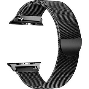 Apple Watch Uyumlu Seri 3/4/5 Premium Metal Milano Kordon 38-40 mm - Siyah